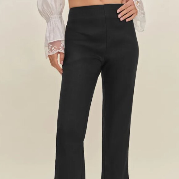 Reformation Size 8 Petra Linen Low Rise Pedal Pusher Pant - Picture 3 of 6